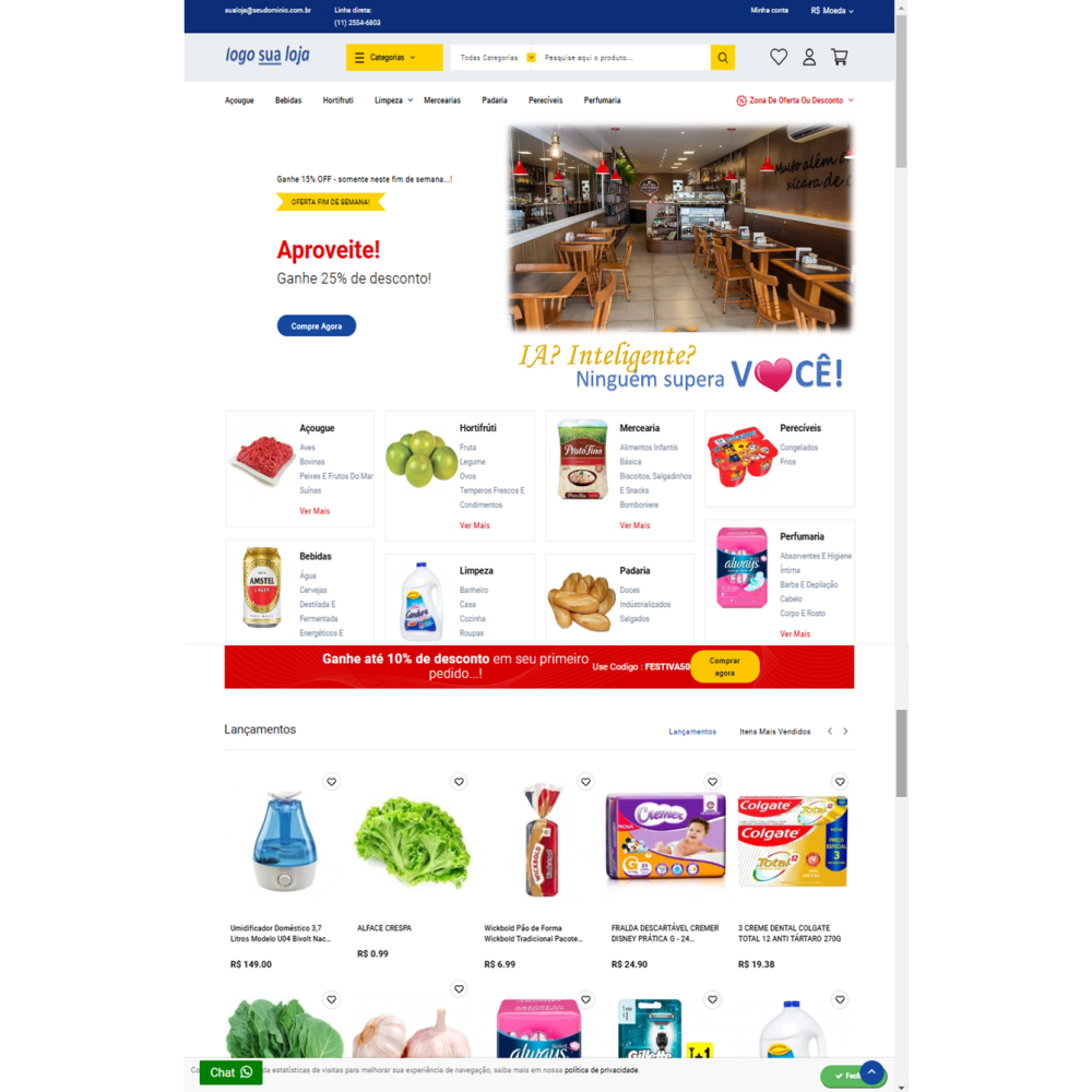 Site Cafeterias - pronto para vender