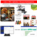 Hamburguerias 3 em 1 - PDV + APP + Site - Sistema de vendas com PDV, Aplicativo e Site profissional