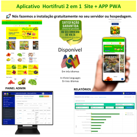 App 2em1  Hortifruti - site pronto + app