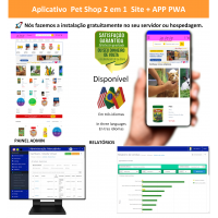 App 2em1  Pet shop - site pronto + app