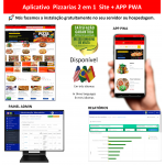 Aplicativo 2em1 Pizzarias - site pronto + app