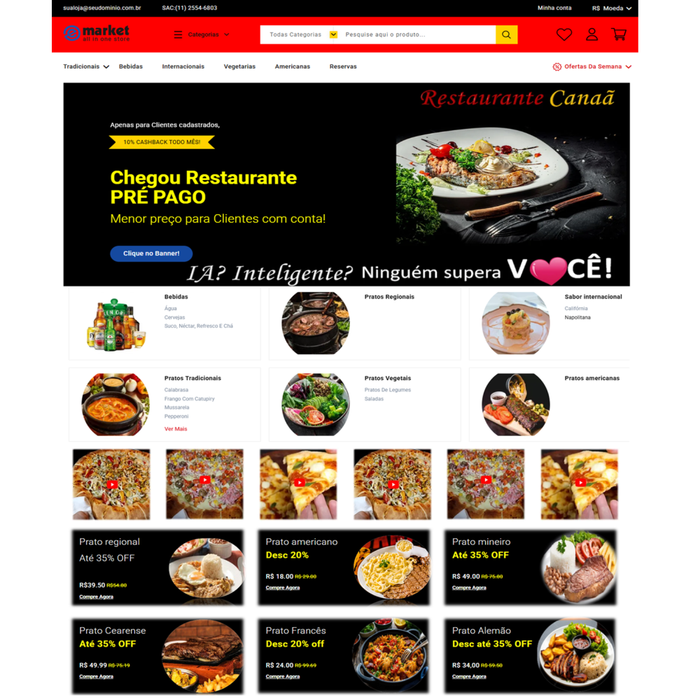 Site Restaurante - site pronto