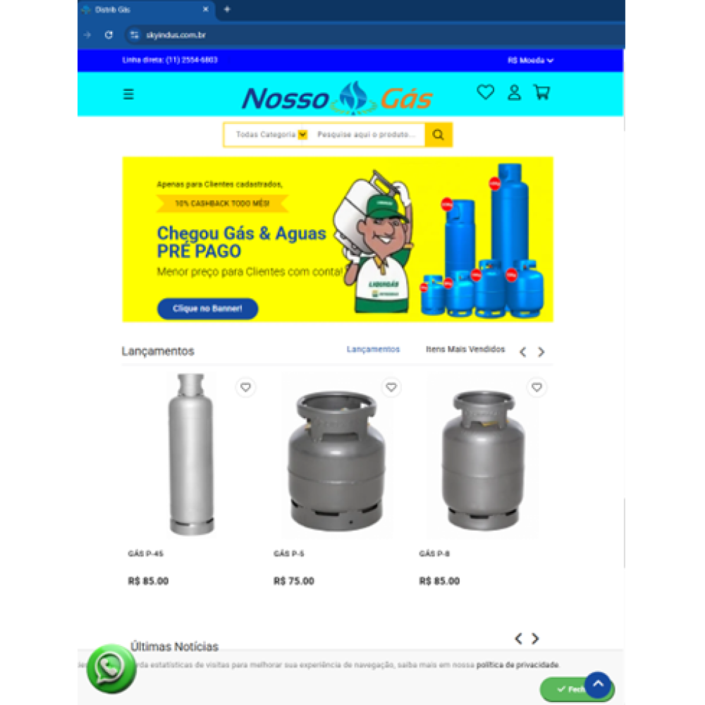 Site Distribuidora de Gás - site pronto